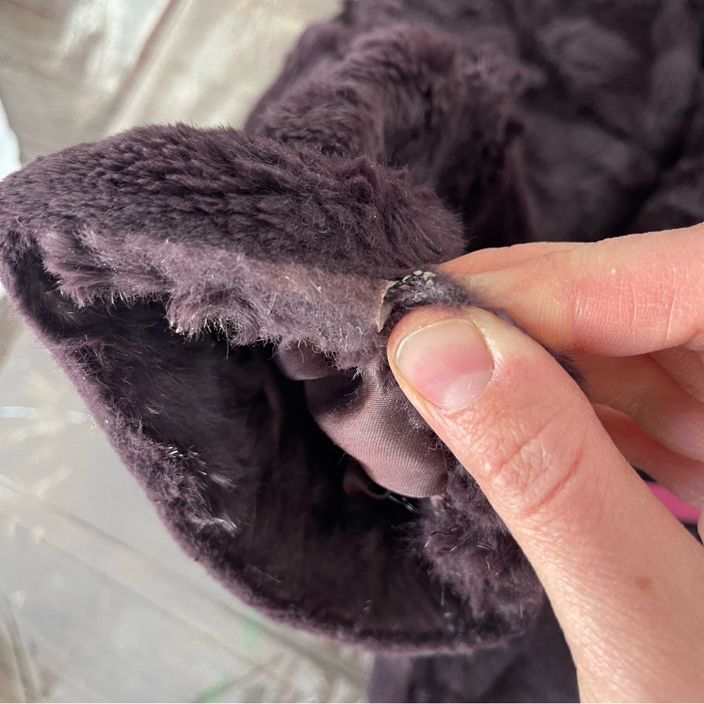 LINDA RICHARDS polar deep purple rabbit fur coat. Vintage - Picture 14 of 14